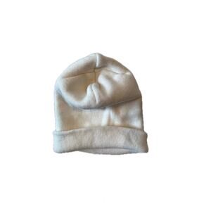 White Unisex Acrylic Knit Beanie Cap